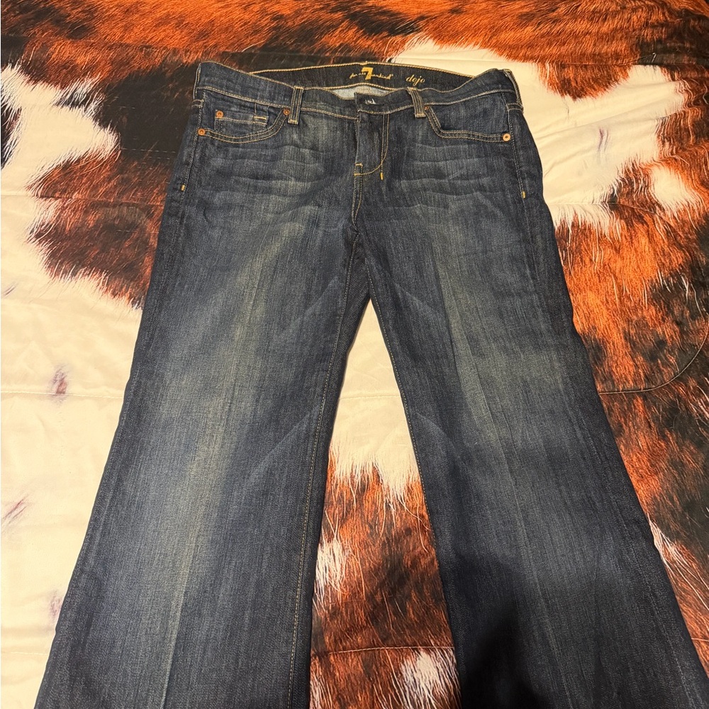7 For All Mankind 30 x  30 Women's Dark Blue Wide Leg Jeans